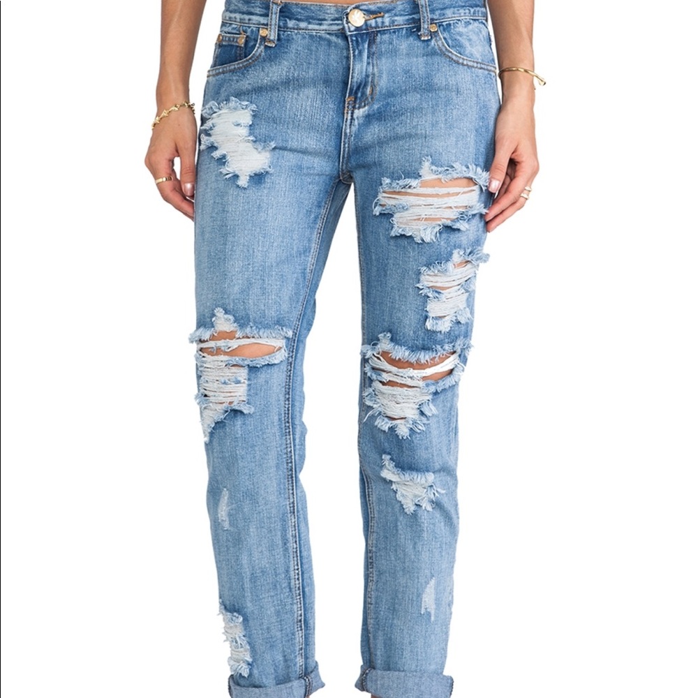One Teaspoon Awesome Baggies Jeans in Cobain - Picture 3 of 16
